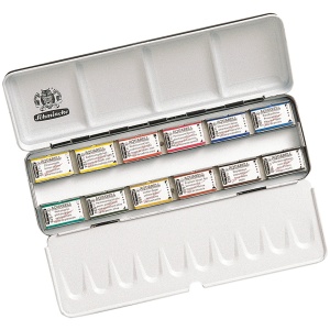 Acuarele fine set 12 x 1/1 in cutie de metal Horadam Schmincke 74312
