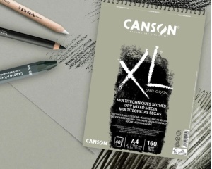 Bloc de Desen XL Sand Grain 160 gmp 40 file culoare Gri Canson