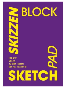 Bloc schite 185 g/mp 40 file Velvet Hahnemuhle