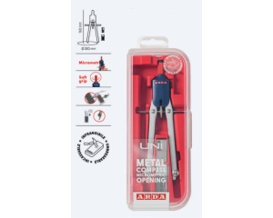 Compas geometrie 3 piese in cutie plastic Uni CO11UNI Arda