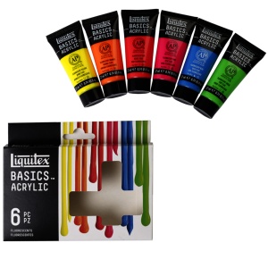 Culori acrilice fluorescente set 6 x 22 ml Liquitex Basics 3699400