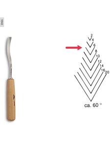 Dalta de sculptura curbata 6 mm in forma V 60° Stubai 554206