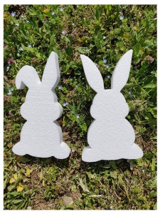 Iepuras din polistiren pentru decorat, 14 x 24 cm, doua modele
