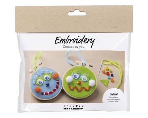 Kit creatie mini craft embroidery fete albastru verde 977783 DIY copii