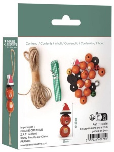 Kit creativ model Decoratiuni Ursuleti Bruni din Bile de Lemn Graine Creative 100876