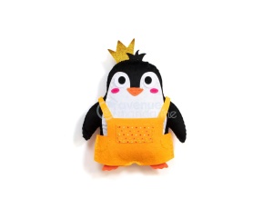 Kit de cusut pentru copii Little Couz’in Noah the Penguin set creativ breloc pinguin Mandarine KC147C