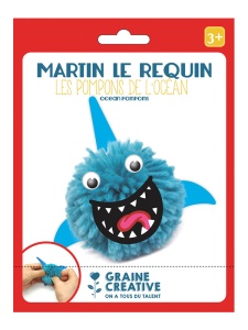 Kit pom-pom pentru copii Rechinul Martin Graine Creative, cod 440070