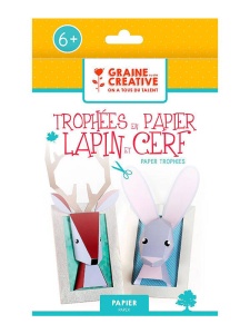 Kit trofee animale din hartie Iepure si Cerb Graine Creative, cod 750108