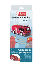 Macheta 3D masina de pompieri din lemn Graine Creative 651058