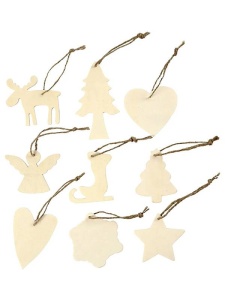 Ornament din lemn Iarna 7-8 cm Creativ Company 56742
