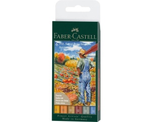 Pitt Artist Pen Brush India Ink Harvest set 6 culori toamna Faber Castell 167179