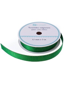 Rola panglica din satin cu sclipici 3m green Dp Craft dpta-104