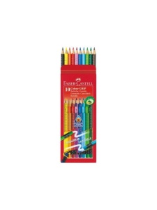 Set 10 creioane colorate ergonomice cu radiera Faber Castell 116613