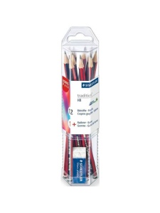 Set 12 creioane Tradition + radiera Staedtler 61110P2