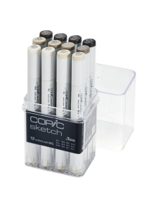 Set 12 markere cu cerneala pe baza de alcool, Copic Sketch Warm Grey, 21075954
