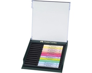 Set 12 markere Pitt Artist Pen Brush Pastel Faber Castell 267420