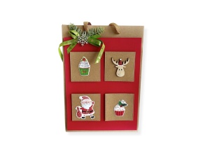 Set 15 Ornamente de Lemn Multicolore cu Tematica de Craciun DPDN-215 Dp Craft