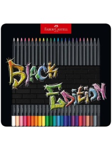 Set 24 creioane colorate Black Edition Faber Castell 116425