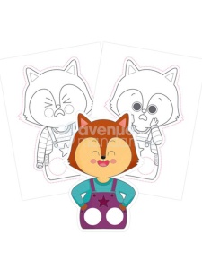 Set 24 Figurine de colorat Graffy Puppet Emotii Avenue Mandarine GY137C