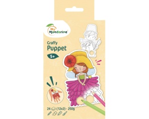 Set 24 figurine de colorat si lipit Graffy Puppet zane Mandarine GY007O