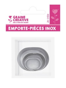 Set 3 forme metalice de taiat, oval Graine Creative 265044