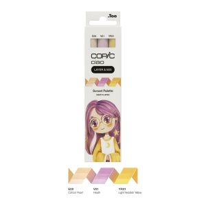 Set 3 markere cu cerneala pe baza de alcool, Copic Ciao Layer & Mix Paleta Sunset, 220750308 - Img 3