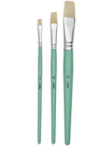 Set 3 pensule, varf plat, par de porc Pebeo 952314