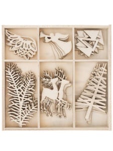Set 30 Ornamente din lemn - Craciun Dp-Craft DPDN-124