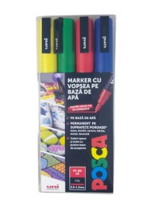 Set 4 markere PC-3M 0.9-1.3mm Uni Posca M1505