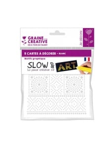 Set 5 cartoane Slow & Art 350 g/mp 15 x 15 cm Graine Creative