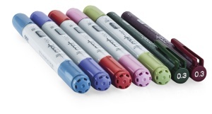 Set 5 markere cu cerneala pe baza de alcool + 2 Multilinere 0,3 mm, Copic Ciao Doodle Kit Nature, 22075672 - Img 2