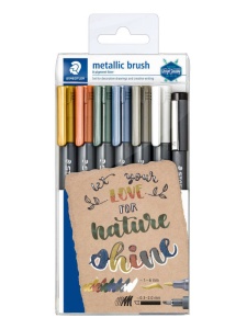 Set 5 markere metalice + 1 alb + 1 liner Staedtler 8321 TB7