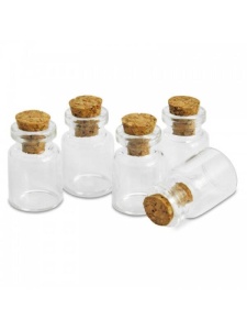 Set 5 sticlute cu dop de pluta 15x22mm Meyco 63452