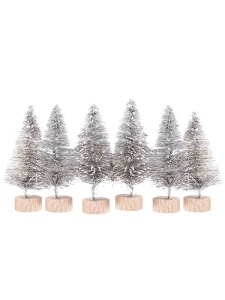 Set 6 Braduti de Craciun argintii 5cm Dp-Craft CEOZ-107