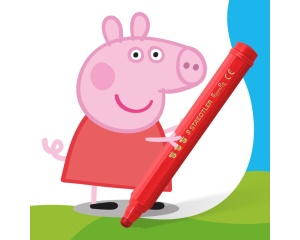 Set 6 carioci jumbo Staedtler Noris Junior Peppa, varf gros rezistent la presiune, ST-329-C6-L1