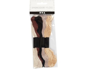 Set 6 fire de broderie, 1 mm, nuante naturale, 412730, Creativ Company
