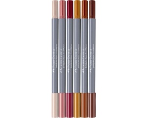 Set 6 Markere cu 2 Capete Lettering Model Boho Faber Castell 164518