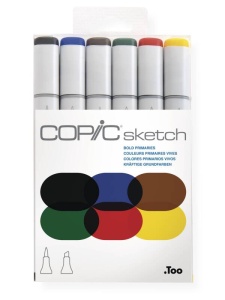Set 6 markere cu cerneala pe baza de alcool, Copic Sketch Bold Primaries, 21075662