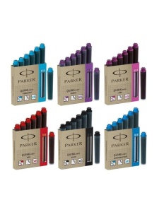 Set 6 mini cartuse cu cerneala Quink Parker