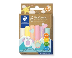 Set 6 plastelina Staedtler Noris Jumbo Pastel, 16,6 g, pentru modelaj, ST-842P-C6