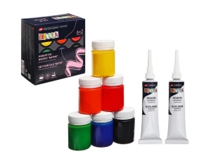Set 6 x 50ml culori acrilice textile + 2 outlinere Decola Silk Batik 4441448