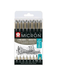 Set 7 Pigma Micron Black Archival Sakura POXSDK016