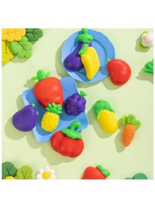 Set creativ Fructe si legume - Plastilina si 19 accesorii Deli DLEH726