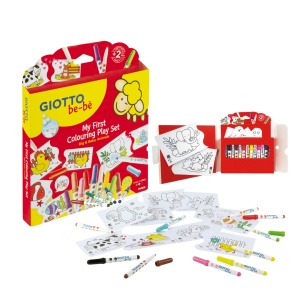 Set de colorat My First Colouring Play Set Giotto Bebe 470900 cu carioci si cartonase educative