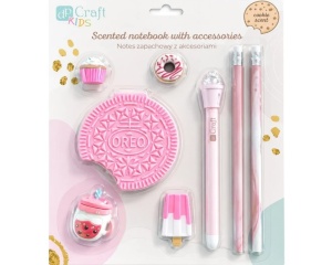 Set notebook parfumat cu accesorii, aroma de biscuiti, DP Craft, DPSG-012