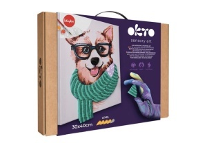 Set Pictura si Modelare 3D cu Argila Usoara 30x40 cm Fashion Corgi Okto 30011