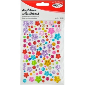 Set Pietre Acrilice Autoadezive Flori Si Puncte Colorate Meyco 132-39