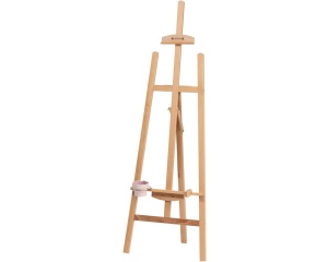 Sevalet Profesional de Studio MEEDEN Lyre din Fag Natur cu Suport pentru Pensule, cod AFE-6097-YM