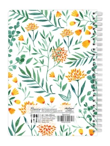 Sketchbook cu spira Flowers alb 120g/mp, 60 file Drasca