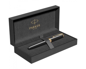 Stilou penita 18K + cutie etui piele Sonnet Royal negru GT Parker 113290